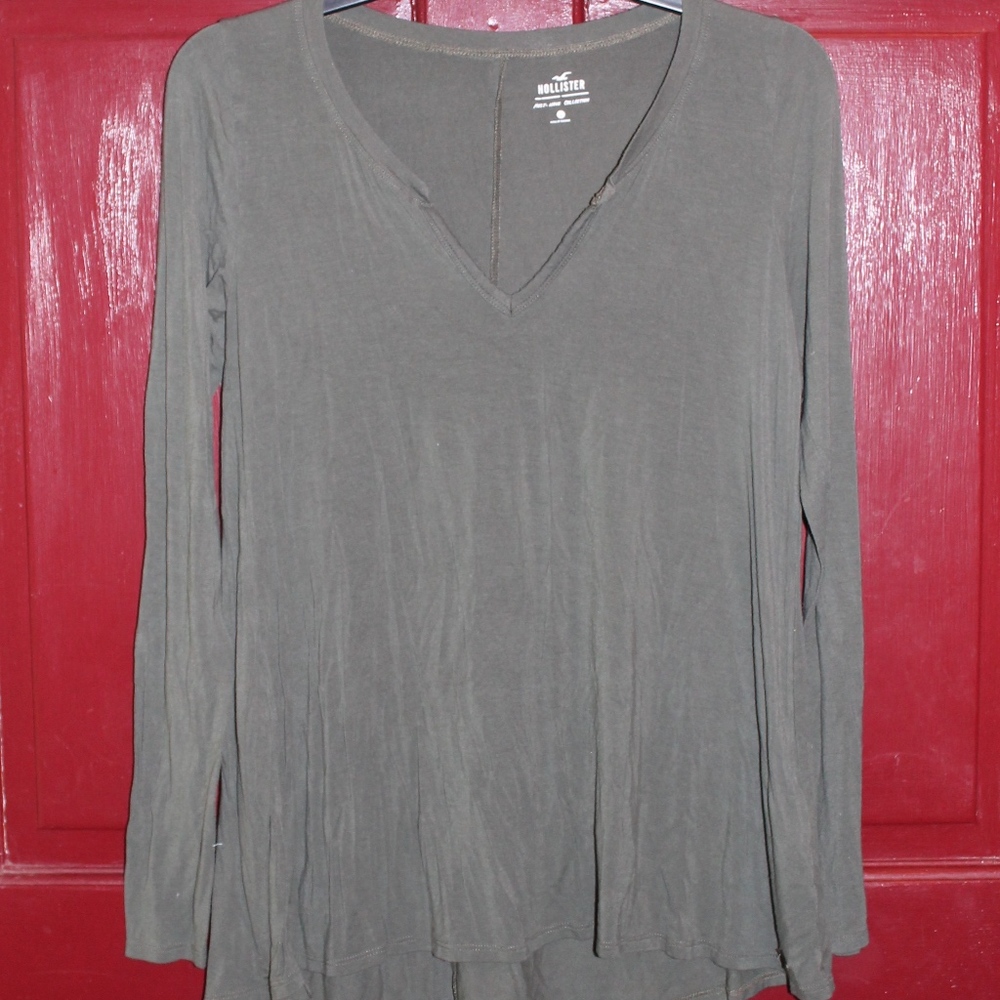 Cozy Army Green Hollister Long Sleeve Shirt